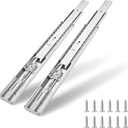 Soft Close Drawer Slides Full Extension 22 Inch Ball Bearing Drawer Slides Heavy Duty Drawer Slider Drawer Glides Side Mount Cabinet Sliders Light Nickel -1 Pairs