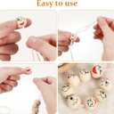 Painted Smiling Face Wooden Beads, 80Pcs Craft Wood Beads with Holes Pre-Drilled 0.78In Round Loose Spacer for Bracelet Necklace Garland Jewelry Making
