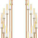 Dandat 2 Pcs 10 Arms Gold Candelabra 50" Tall Wedding Candle Holder Centerpieces Acrylic Pillar Candle Floor Stand Candelabra with Clear Acrylic Shades for Flameless Candle Birdal Valentines Day
