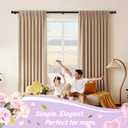 KAMANINA Black Curtain Rod 32 to 144 Inch, Heavy Duty 1 Inch Curtain Rods for Windows Long Adjustable Window Treatment Rods for Bedroom Living Room, Modern Design, Easy Installation