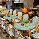 Vintage Garden Round Tablecloth  Fitted Circle Table Cover with Elastic Edge, Waterproof & Washable Polyester Table Cloth for 43" to 54" Indoor/Outdoor Tables