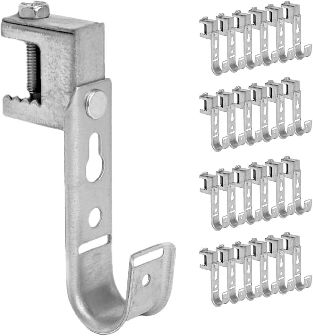 ICC Beam Clamp J Hook 3/4 Without Retainer Clip - Galvanized Steel Cable Management Hooks for Hanging Cable to Beams - Rust-Resistant, EIA and TIA Compliant - 3/4 Inch 25 Pack