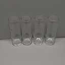 7" H Clear Glass Candle Holders, 4Pcs