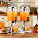 4.5 Gallon Drink Dispenser with Stand, Beverage Dispensers with Ice Core, Spigot, and Ice Shovel, Commercial Hot Cold Juice Dispenser for Parties, Wedding, Hotel Buffet, Banquet, Restaurant (16 L)