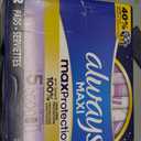 Always Maxi Overnight Feminine Pads with Wings for Women, Size 5, Extra Heavy Overnight Absorbency, Unscented, Up to 100% Leak-Free Protection, 52 Count