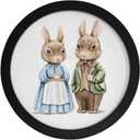 Round Photo Frame for Wall, Picture Frame Wall Decor Wood MDF Photo Frame for Home Office Wall Decor Black 8in