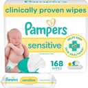 Pampers Baby Wipes Sensitive, Water Based Baby Wipes, Hypoallergenic and Unscented Baby Wipes, 168 Wipes Total (2 Flip-Top Packs)