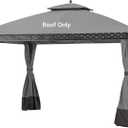 Replacement Gazeb Cover for 10X12Ft Oakmont Gazebo L-GZ1188PST-A,Pinehurst Gazebo L-GZ1188PST, Gray