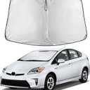 EcoNour Windshield Sunshade Compatible for Toyota Prius Hatchback 2010-2013 2014 2015, (Not for Prius C or Prius V) Sun Visor for Front Window Sun Shade Cover, UV Heat Protector, Car Accessories