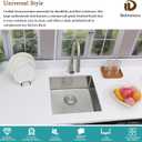 18 Inch Undermount Bar Sink Delironexu 18 Gauge Stainless Steel Bar Sink, 18x18x8 Small Kitchen Sink with Brushed Finish, Wet Bar Sink Undermount for RV, Outdoor, and Prep Use, 18x18x8 Single Bowl Undermount