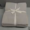 MooMee Bedding Duvet Cover Set 100% Washed Cotton Linen Like Textured Breathable Durable Soft Comfy (Heathered Cream Grey, Cal King (104"x98")