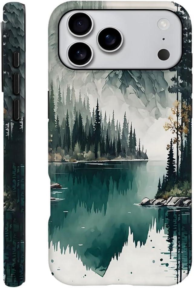 SEized Case Compatible with iPhone 17 Pro Max,Mountain Forest Landscape Phone Case Dual-Layer Hard Shell Cover for Girl Women Boy Men