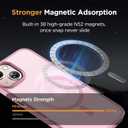 Miracase Magnetic for iPhone 13 Case 6.1 inch (Compatible with MagSafe)with 2X Screen Protectors Military-Grade Protection, Anti-Fingerprint Translucent Matte Phone Case Cover, Mes Pink