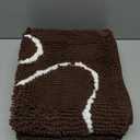 Smiry Dog Door Mat for Muddy Paws, Absorbent Dirt Trapper Non Slip Quick Dry Washable Chenille Mat for Mud Dogs, Entry Rug for Indoor and Outdoor (48x30 Inches, Coffee and White)