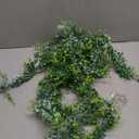 Dolicer 3 Packs Eucalyptus Garland with LED Lights String, 18FT Faux Eucalyptus Greenery Garland, Artificial Hanging Green Eucalyptus Leaves Vine Wedding Backdrop Arch Wall Table Decor (Grey Green)