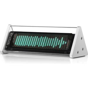 [Upgraded] VFD Audio Spectrum Analyzer Bluetooth 5.0 Receiver 3.5mm AUX Selector (Silver)