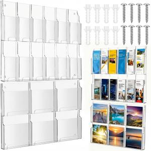 Thyle Acrylic Brochure Holder Wall Mounted, Magazine Rack 29.9" X 44.9"