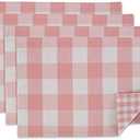 DII Gingham Check Tabletop Collection, Pink, Placemat Set