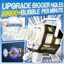 Bubble Machine for Kids with Lights, Big Bubble Maker, 320ml Large Tank, Easy-to-Use Battery Operated Bubble Blower with Bubble Solution for Parties, Birthdays, Indoor & Outdoor Play