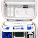 RAIACE Hard Storage Case for Diabetic Supplies, Bag fit for Glucose Meter, Insulin Pen, Glucose Monitor, Blood Sugar Test Strips,Lancets,. (for sale is case only) (Pink)