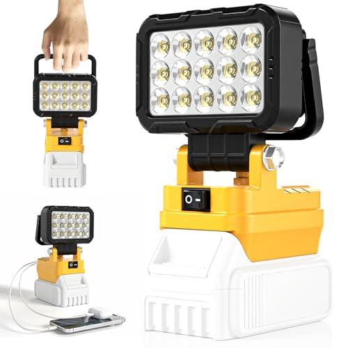 LED Work Light Compatible with Dewalt 20V Max Battery, Cordless Jobsite Flood Light (Battery Not Included)