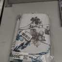 H.VERSAILTEX 100% Blackout Curtains for Bedroom Cattleya Floral Printed Drapes 63 Inches Long Leah Floral Pattern Full Light Blocking Drapes with Black Liner Rod Pocket 2 Panels, Grey/Blue