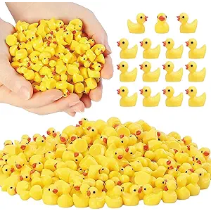 YsesoAi 100Pcs Mini Resin Ducks, Tiny Ducks Figurines Bulk for Miniature Dollhouse Decor Accessories Garden Aquarium Potted DIY Ornament Party Toys