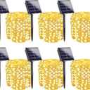 6-Pack Solar String Lights Outdoor, Extra-Long 600LED Christmas Fairy Lights Waterproof, Solar Twinkle Lights Copper Wire 8 Modes Fairy Twinkle Light for Xmas Tree Garden Party Wedding (Warm White)