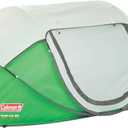 Coleman Pop-Up Instant Tent Sets Up in 10 Seconds, Portable & Lightweight 2 Person Weatherproof Camping Tent with Adjustable Rainfly (Contains PFAS, Green)