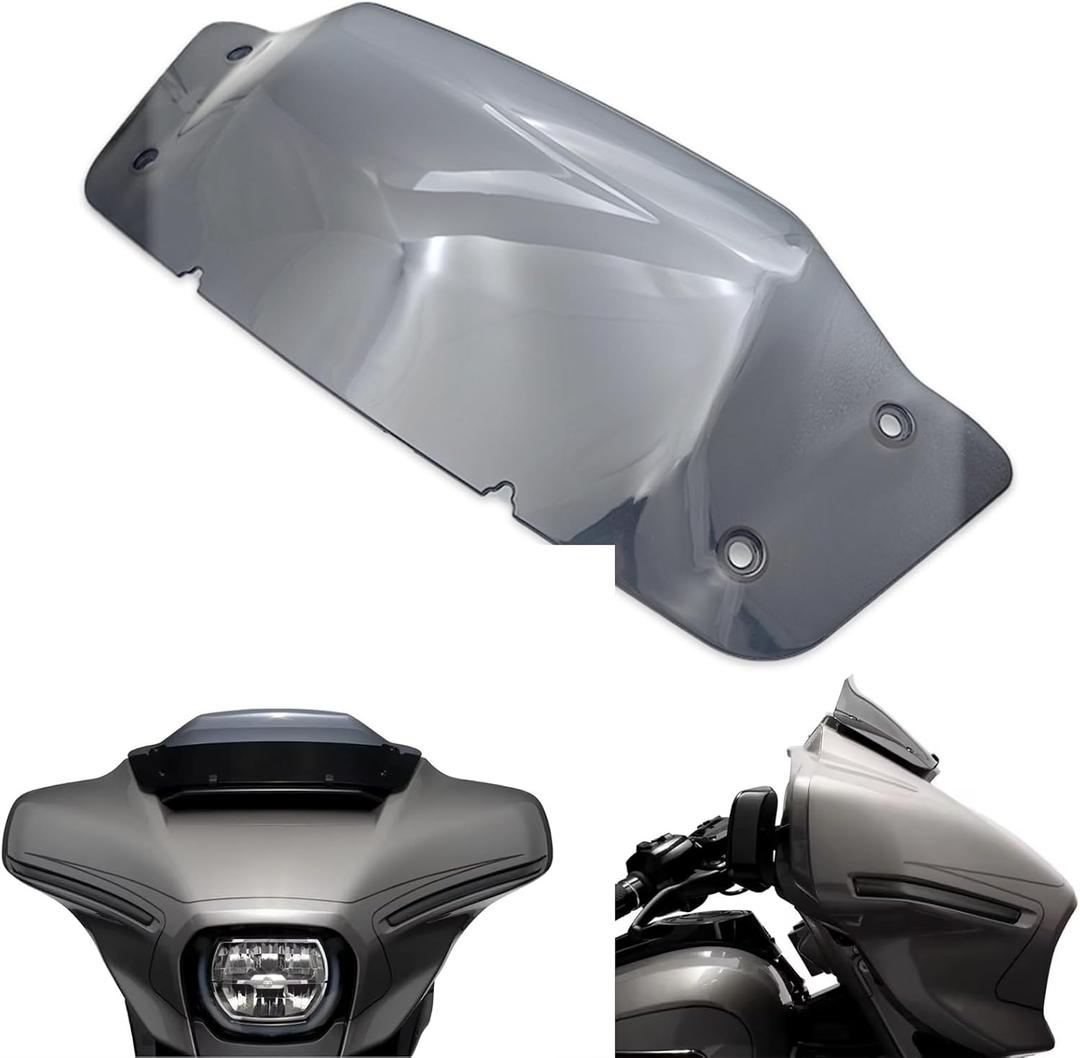 IZX For Harley Touring CVO Street Glide FLHXSE FLHX 2023 2024 Street Sliding 5inch Windscreen Fairing Front WindScreen Windshield Wind Deflector (Bright Gray)