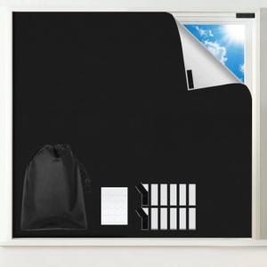 Blackout Curtains for Bedroom,Black Out Window Cover, Portable Window Blinds,Travel DIY Window for Baby Nursery,Dorm Room and Media Room (Black 39"x57") 2 Pack