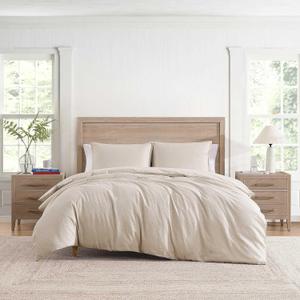 Tommy Hilfiger - Comforter Set, Luxuriously Soft Cotton Matelass Bedding with Matching Shams, Textured Design (Monogram Beige, Full/Queen)