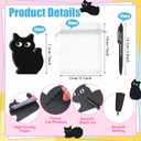 Harloon 12sets/36pcs Black Cat Sticky Notes Black Cat Lover Christmas Gifts Include 12 Sticky Notes(360 Sheets) 12 Pen 12 Organza Bag Adhesive Memo Pad Xmas Stocking Stuffer Coworker Office Supplies