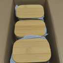 37oz Rectangle Airtight Glass Storage Containers with Bamboo Lids (Set of 6), Square Food Storage Jar, Pantry Organizers for Cereal, Nuts, Snacks and Coffee beans (with Black Label)