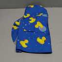 DELIFUR Large Dog Raincoat- Waterproof Dog Rain Poncho Adjustable Double Layer Rain Jacket with Hood for Medium Large Dogs Designed with Leash Hole Reflective Strip and Ducks (Blue Duck, Large)