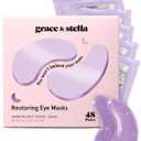Grace & Stella Retinol Under Eye Patches for Puffy Eyes and Dark Circles - Restoring Gel Under Eye Masks with Hyaluronic Acid - Vegan Cruelty-Free Skincare, Birthday Gifts for Women (Purple, 48 Pairs)