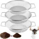 cyrico Soil Sifter for Gardening, 3Pcs Rock Sifter for 5 Gallon Bucket, Heavy Duty Garden Sieve with Handles, 1/4, 1/8, 3/8 Inch Mesh Sifting Screen Pan Tray for Compost, Dirt, Sand, Gravel, Sawdust