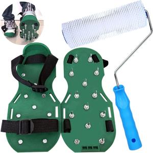 9 Inch Screed Spiked Roller Self Leveling Concrete Roller Epoxy Roller Spike Shoes for Epoxy Flooring Cement Floor Leveling Tools Screed Compound Roller