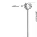 uxcell 2 Set Ceiling Mount Curtain Rod Bracket, 32mm/1.26" Pipe Length 250mm/9.84" Stainless Steel Curtain Rod Hooks Hangers for Walls Wardrobe Pipe Curtain Pipe, Silver