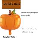 2 x Pumpkin Balloons Thanksgiving Foil Balloons Fall Balloon for Thanksgiving Themed Party Decoration Supplies Fall Harvest Pumpkin Birthday Decoration Decor Ballons Arch Kits Party Balloon Set 5pcs
