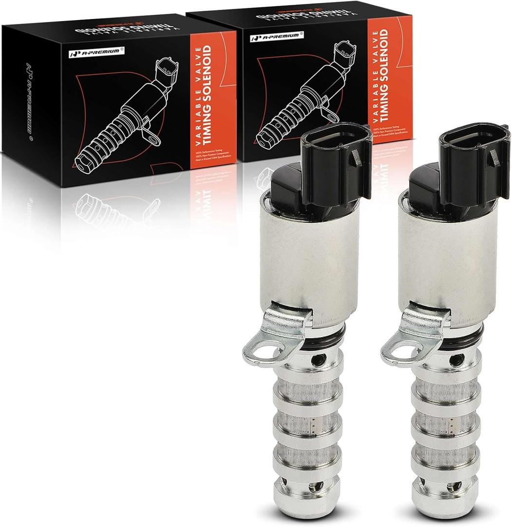 A-Premium 2-PC Intake & Exhaust Engine Variable Valve Timing (VVT) Solenoid Compatible with Hyundai & Kia Models - Elantra, Accent, Kona, Sonata, Tucson, Forte, Optima, Rio, Seltos, Soul - L4 1.6L