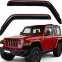Lightronic Extra Durable Clip-on in-Channel Auto Vent Window Visor, Fits 2018-2025 Jeep Wrangler JL (2-Door), 2020-2025 Jeep Gladiator, UV-Protect Rain Guard, Original Window Deflector, Smoke, 2-Pcs