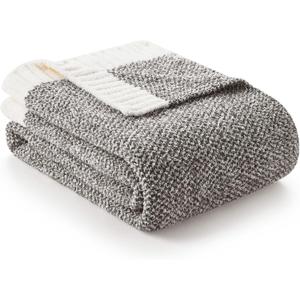Snuggle Sac Grey Throw Blankets for Couch, Super Soft Warm Blankets Cozy Knit Fuzzy Plush Lightweight Throws for Sofa, Bed,Living Room, Dark Grey, 50x60 inches