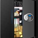 3.3 Cubic Feet Home Safe Fireproof Waterproof, Digital Home Security Safe Box with Programmable Keypad and Spare Keys, Document Safe for Money Firearms Medicine Valuables