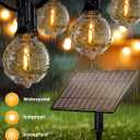 Brightown 108FT 52LED Solar String Lights Outdoor with Remote & USB Port, Shatterproof Bulbs, Dimmable & Timable, 3 Modes, Patio Lights Solar Powered with Mount Clips for Camping Backyard Garden Decor