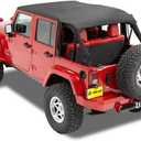 Bestop Header Safari Cable Style Bikini 5259435 for Jeep Wrangler JK 4-Door | Fits Jeep Wrangler JK Unlimited, 4-Door, 2010-2018, Black Diamond, Includes windshield header, Black Diamond