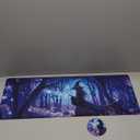 Beautiful Witch Large Gaming Mouse Pad with Coaster, Durable Stitched Edges Protection Design, Cute Large Desk Mat for Desktop, 31.5x11.8 inch XXL Extended Computer Mat for Gaming and Office