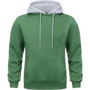 Wielsscca Mens Hoodies Pullover Color Block Fleece Long Sleeve Sweatshirt Tops with Pocket (S)