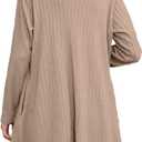 MONNURO Plus Size Women's Lightweight Open Front Cardigan Sweaters with High-Low Hem (XXXL)