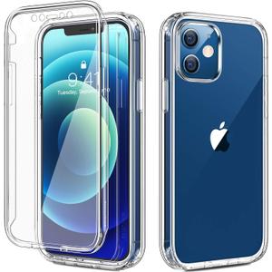 Diaclara Designed for iPhone 12 Mini Case, Full Body Rugged with Built-in Touch Sensitive Anti-Scratch Screen Protector, Soft TPU Bumper Case for iPhone 12 Mini 5.4" (Clear)